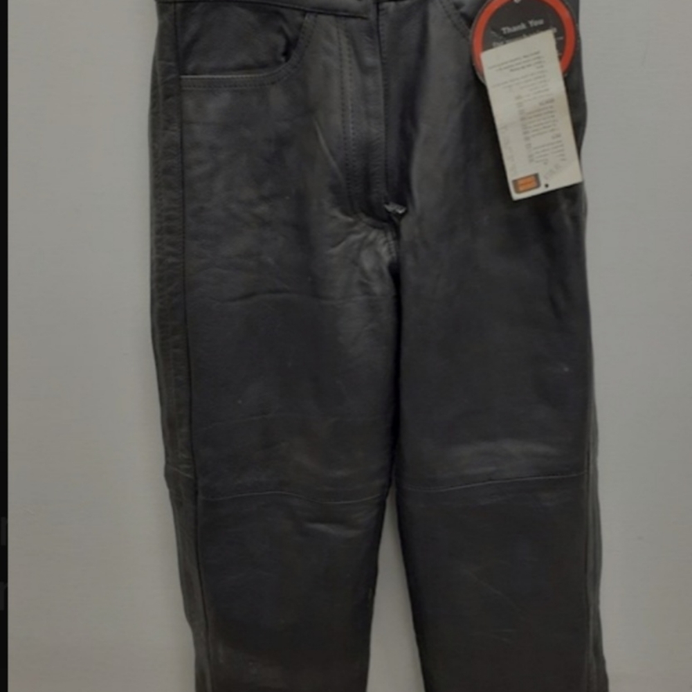 Chrome Black Leather Riding Pants Sz S NWT